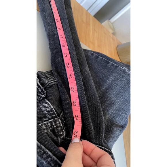 Free People We The Free Black Wash Wide Straight Leg Jeans Denim Pants Size 32 - Picture 8 of 10